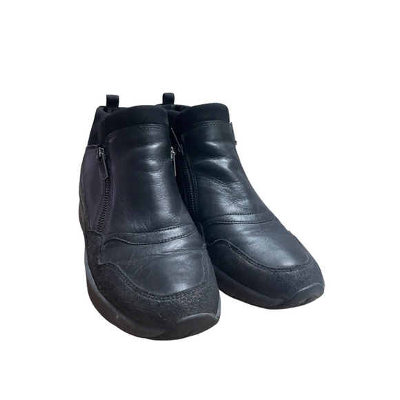 EASY SPIRIT ESINFORMER Black leather ankle boots zip women's size 10M - Picture 2 of 10